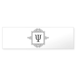 CafePress Psi Greek Monogram 10"x3" Rectangle Vinyl Bumper Sticker Car Decal