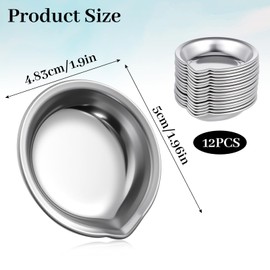 MBAIYO 18 Stücke Mischpalette,Edelstahl Farbschale Runde Farbschale Silber Paletten Für DIY Kunst Künstlerische Kreationen