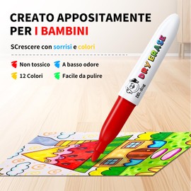 DD.DOG 12-Color Mini Whiteboard Markers for Kids - Non-Toxic Fine Tip Dry Erase Pens, Low-Odor Whiteboard Markers Set for Classroom, Home & School Art Supplies (12 Pack)