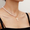 Iaceble Boho White Cross Choker Necklace Faith Cross Pendant Necklace