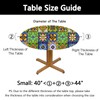 WOAIDY Elastic Round Fitted Tablecloth, Fit Mexican Talavera Design, Stretchable
