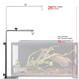 ReptiKing Reptile Lamp Stand, Adjustable Heat Lamp Fixture Stand, Terrarium Stand for Holding Reptile Light Fixture and Heating Bulbs (Small)