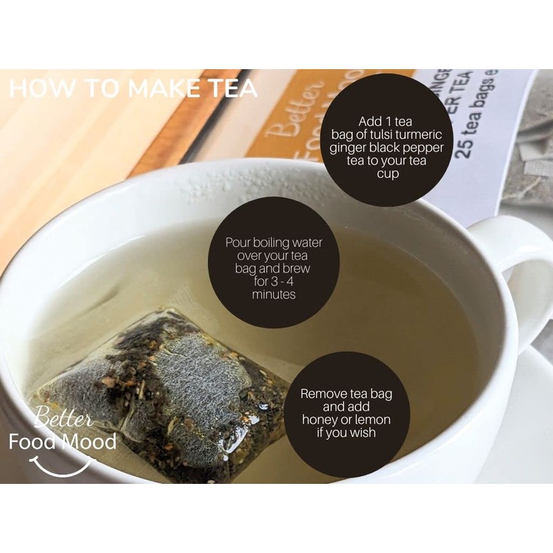 Better Food Mood Tulsi Turmeric Ginger Black Pepper Tea Bags