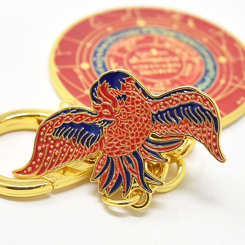 fengshuisale Amulet Moon Constellation Keychain Myth Beast, red