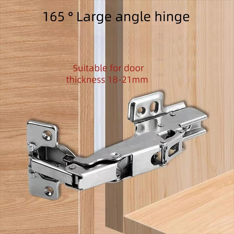 2 pcs 165 Degree Soft Close Fully Covered Frameless Hinge