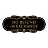 Signs ByLITA Designer No Refund Or Exchange Sign(Black Gold) -