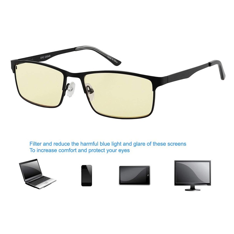 EYECEDAR Amcedar 5 stuks Lesebrille Herren Rechteck Rahmen Metall Grau