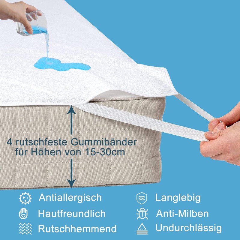 Beedsooth Mattress Protector 180 x 200 cm Waterproof Incontinence Pad