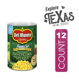 Del Monte - Lavinia Essentials Bundle: Corn 12- Pack of Fiesta Corn Whole Kernel Sweet Seasoned with Red & Green Peppers Canned Vegetables 15.25 oz Can + 1 Utility Prop