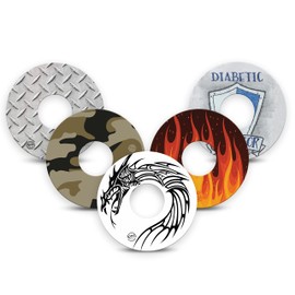 ExpressionMed - Adhesive Patch for Libre 3 (5-Pack) - Made in The USA, Waterproof, Split Backing, CGM Tape (Warrior Variety Pack)