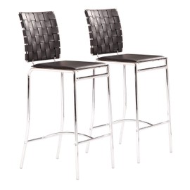 Zuo Criss Cross Counter Chair (Set of 2), Black