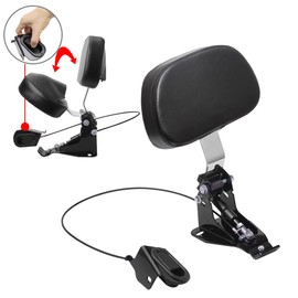 H RUO Adjustable Driver Backrest with Pad Compatible with Harley Touring Road King Street Glide FLHR FLHX 2009-2023 2022
