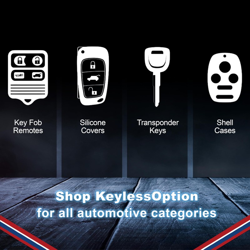 KeylessOption Keyless Entry Car Remote Flip Ignition Key Fob for