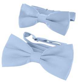 DonDon Father-son bow tie set in partner look, already tied and adjustable, lightblue
