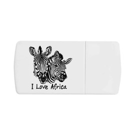 'I Love Africa with Two Zebras' Pill Box with Tablet Splitter (PI00027474)