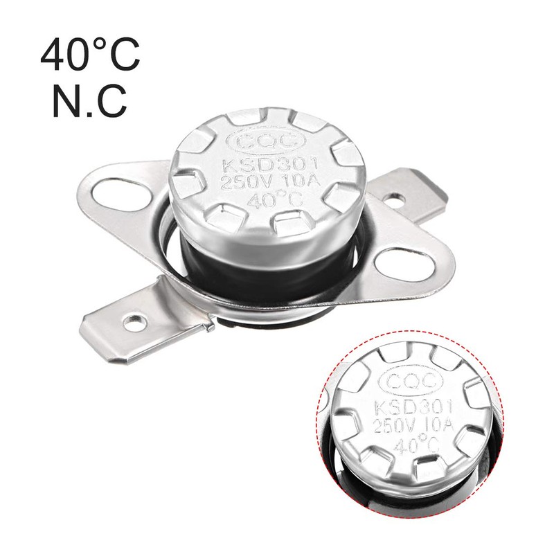 uxcell KSD301 Thermostat 40°C/104°F 10A Normally Closed N.C Adjust Snap