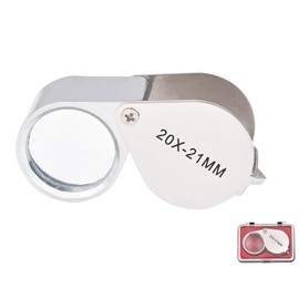 Lupa Joyero para Relojero De Bolsillo Portátil, Lupa de Mano 20X Lupas de Joyero con Estuche Aplicadas a la Ciencia Lectura de Libros Periódicos Insectos Hobby Observación (20X)