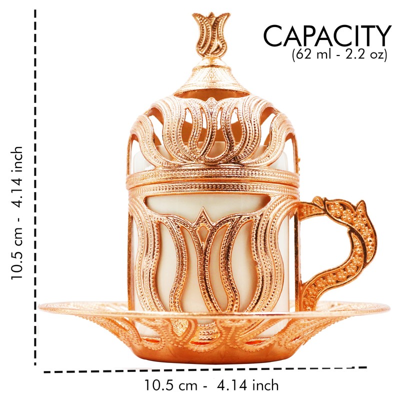 HeraCraft Turkish Coffee Cups (Ak-RoseGold)