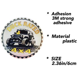 4 x 4 Metal Automotive Badge 3D Metal Car Emblems Emblems Round Emblem Decals Car Badge Decals Stickers Compatible with Vehicles Jeep Wrangler Vehicles Trucks SUV RV Decorations (DUCK1)
