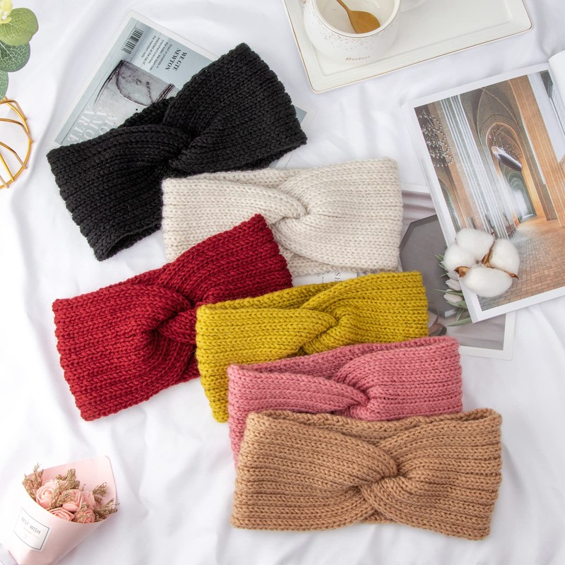 DRESHOW Diadema Mujer Invierno Diadema Cabeza Anchas Cabello Turbante Banda