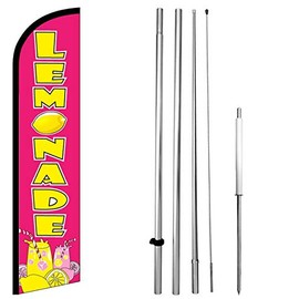 Lemonade Windless Swooper Flag Kit Feather Banner Sign pf-h