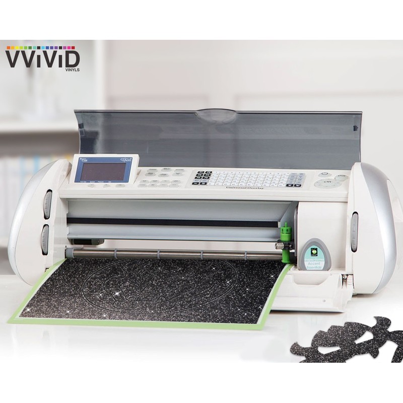 VViViD Glitter Black DECO65 Permanent Adhesive Craft Vinyl Roll for