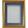 Frame Company Eldridge Gold Photo Frame with Blue Mount, 6x4