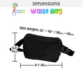 Small Belt Bag with Adjustable Strap | Unisex Mini Everywhere Waist Pouch Crossbody Fanny Pack for Carnival Travel Workout Running Hiking | Black
