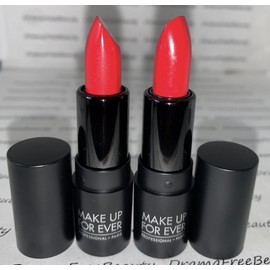 Make Up For Ever Rouge Artist RED Lipstick 402 UNTAMED FIRE Deluxe Minis Duo Lot
