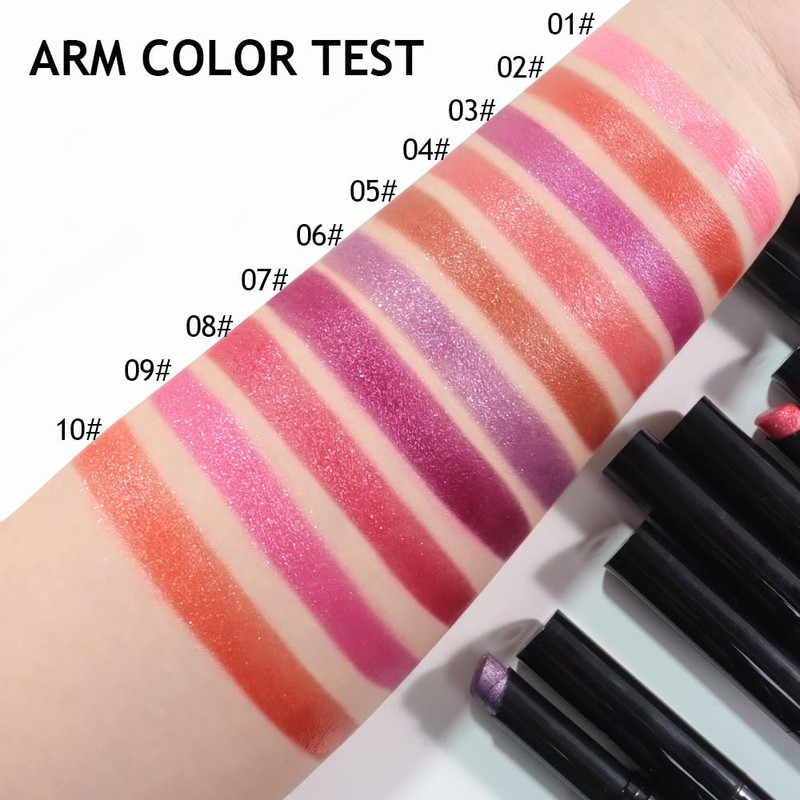 Purple Metallic Lipstick for Women,Lightweight Comfortable Non-Drying Shimmer Frosted Lipstick,Glitter