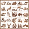 25 Pcs Forest Animal Wood Burning Stencils for Painting 6"