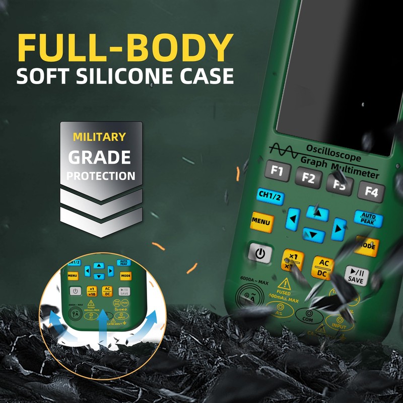 BSIDE 3-in-1 Handheld Oscilloscope Multimeter, Dual Channels 25MHz Bandwidth 3.98"