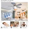 JSAITEE Ceiling Fans with Lights, 42 Inch Low Profile Ceiling