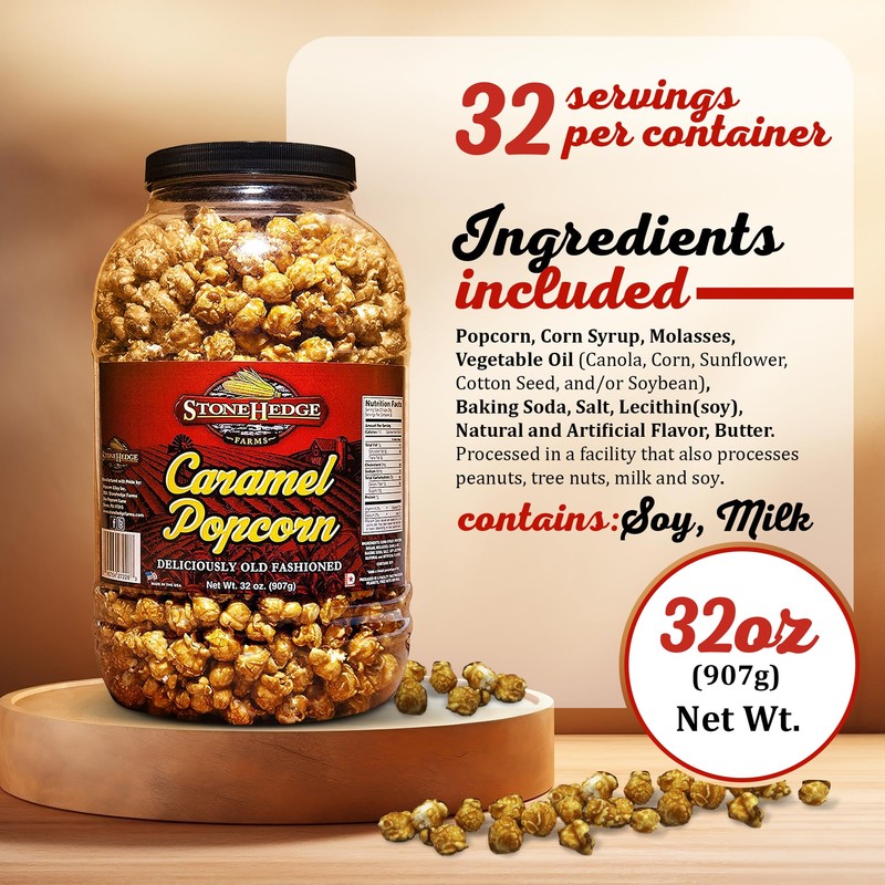 Stonehedge Farms Gourmet Popcorn Barrel Variety Packs - 32 Ounces