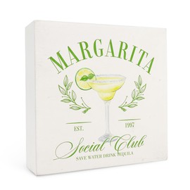 FHUGX Margarita Bar Sign，Margarita Decor Wooden Sign,Margarita Cocktail Home Bar Decor, Retro Cocktail Sign for Home Bar Kitchen Decor, Margarita Decor, Bar Cart Decor