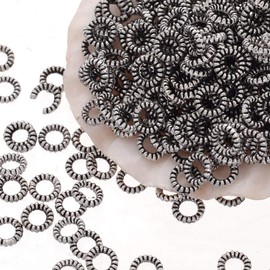 Metal Beads 6 mm Spacer Beads 3 mm Hole Tibet Silver Colour Ring Rondelle Intermediate Parts Jewellery Pieces Pack of 40