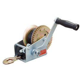 BIG RED ATRT2272SR Torin Heavy Duty Steel Cable Manual Hand Crank Winch: 32.8 ft Nylon Strap and Two-Way Ratchet for Boats, Trailers, Trucks, ATVs