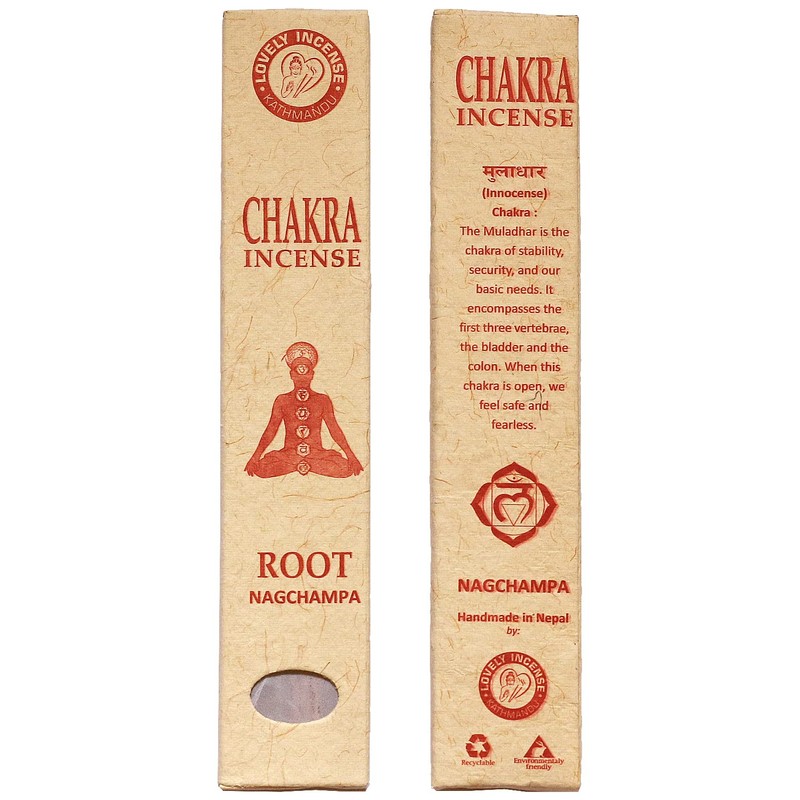 Chakra Incense Sticks, Set of 7 x 15 Pieces, Handmade