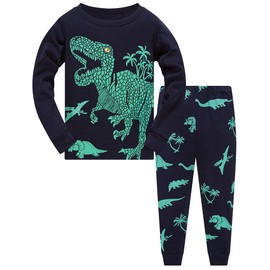 TEDD Boys Pyjamas Dinosaur Nightwear Cotton Toddler Clothes Kids Sleepwear Winter Long Sleeve Christmas Pjs Sets 2 Piece Outfit Xmas Gift 2-3 Years