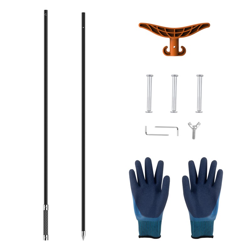 itayak 8.63'/12.3' Shallow Water Anchor Pole, Island Anchor with T-Handle,