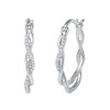 Diamond Hoop Earrings 1/10 Carat (ctw) in Sterling Silver
