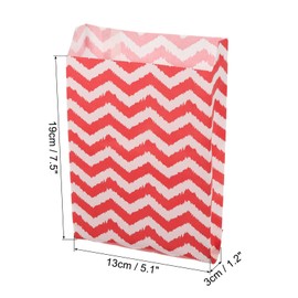 uxcell 100pcs Paper Sandwich Bags, 1.2x5.1x7.5 Inches Paper Lunch Sack Bags Kraft Paper Bags for Snacks, Bakery, Crafts, Red