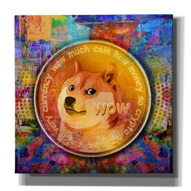 Epic Graffiti 'DOGE Crypto Dogecoin Portfolio, Canvas Wall Art, 18"x18"