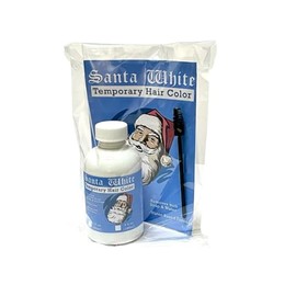 Santa White Temporary Hair Color Liquid with Brush 2 oz - Instant Christmas Santa Claus Hair and Beard Color Sweat Proof Long Lasting Opaque Vibrant Washes with Soap and Water