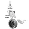 YEEMIGO 3 Inch Stem Caster Wheels with Locking Brake，Soft Rubber