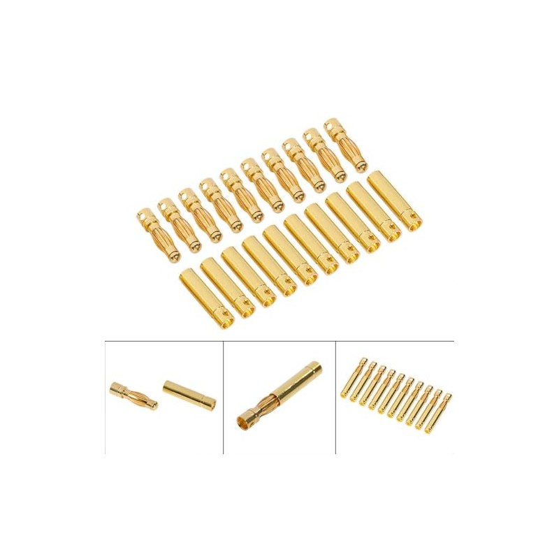 20 Pairs2.0-6.0mm Banana Plug Bullet Connector Adapter (20Pairs 4.0mm)