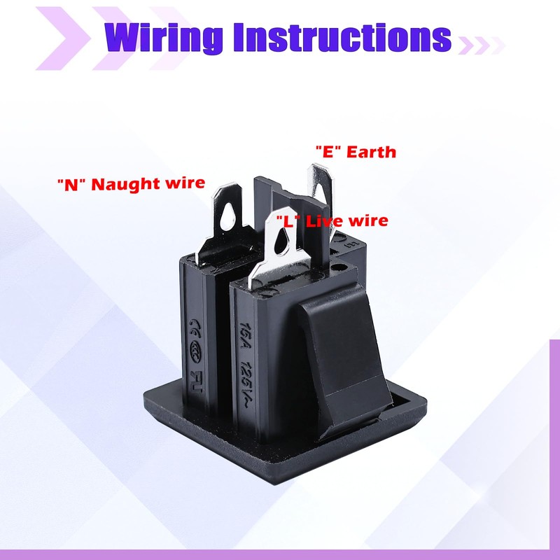 mznowsea 4Pcs US Power Socket Plug Panel 15A 125V AC