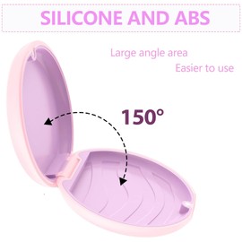 Retainer Case, Denture Case, Magnetic Closure Portable Retainer Case, Pink Non-Slip Design Denture Case, Holds Retainers and Accessories, Removable Oral Care Products (Pink)