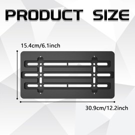 QKYS License Plate Holder, No Drill Front Licenses Plate Bracket Hardware Kit with Screws, Universal Bumper License Plates Holder Mount Adapter Frames for SUV, Sedan, Truck, Car Accessories