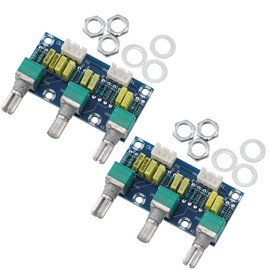 Heevhas Preamplifier Soundboard Passive Audio Tonboard Audio Stereo Board 3 Channel Preamp Module Audio Subwoofer Power Amplifier Board Audio Amplifier Toning Board Module (Pack of 2)